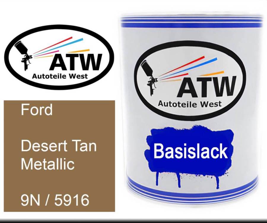 Ford, Desert Tan Metallic, 9N / 5916: 1L Lackdose, von ATW Autoteile West.
